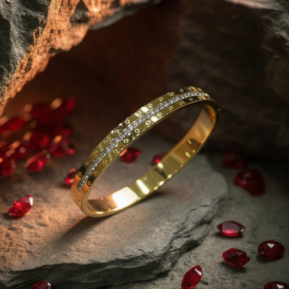 Midnight Sparkle Pave-Crystal Anti-Tarnish Bangle