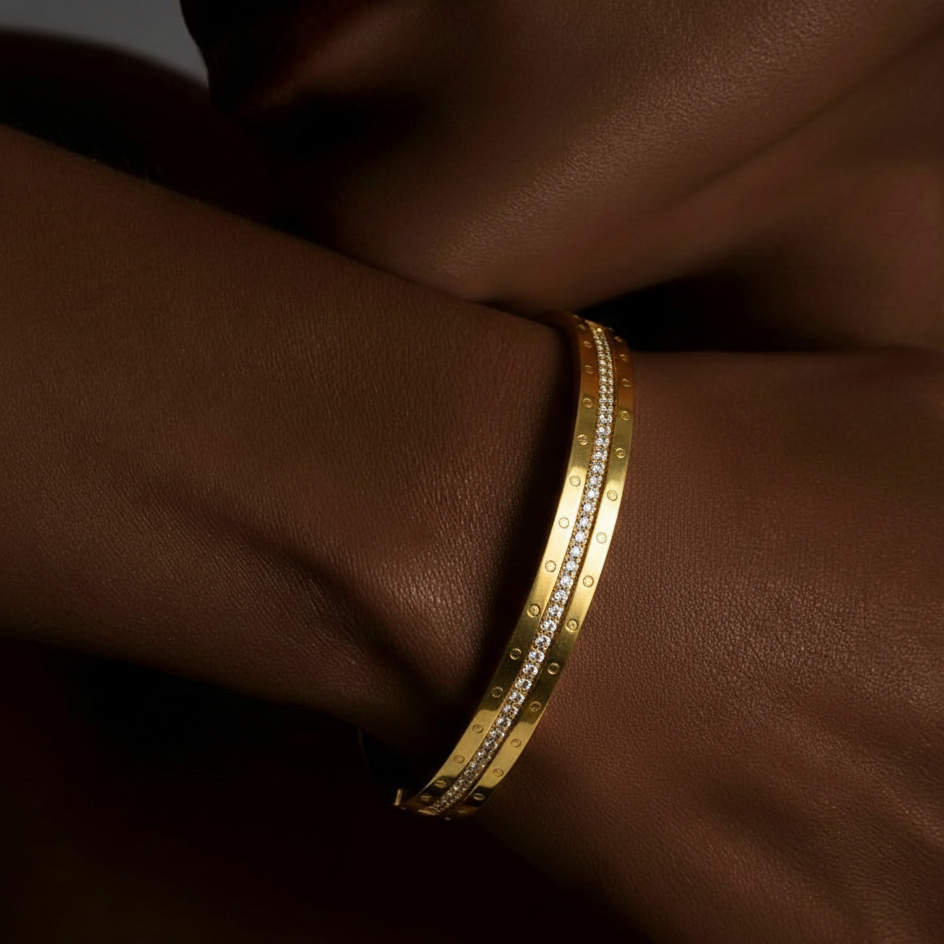 Midnight Sparkle Pave-Crystal Anti-Tarnish Bangle