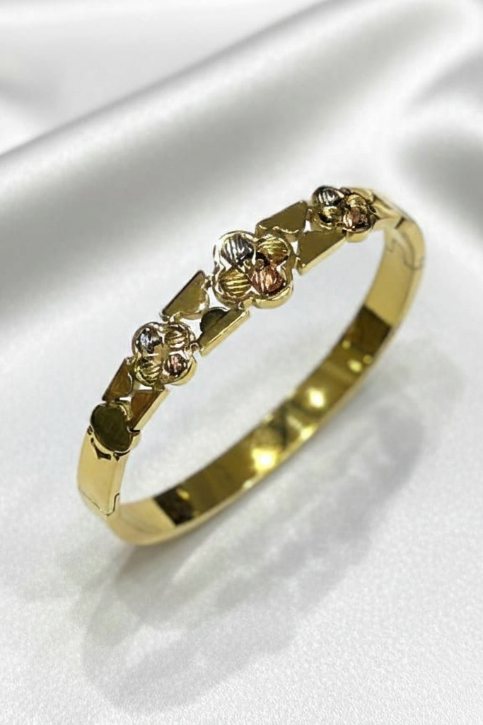 Serpentine Emerald-Eye Bangle – Anti-Tarnish Gold Stainless Steel