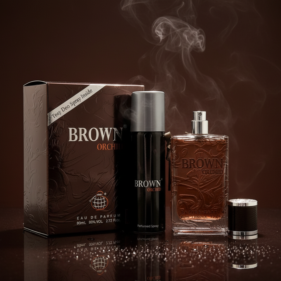 Fragrance World Brown Orchid Eau De Parfum 80ml For Men (With Deo Inside)