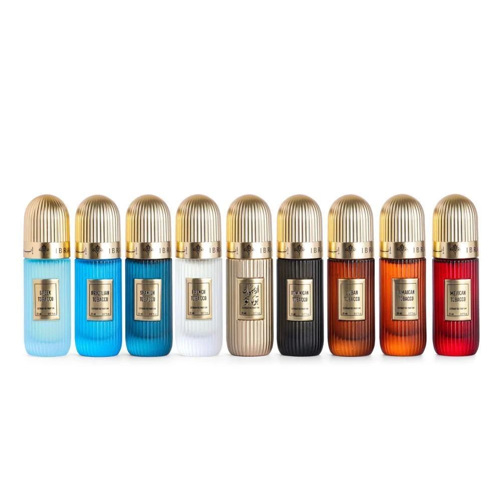 Ibrahim Al Qurashi Tobacco Collection Gift Set 9×20ML EDP – Luxury Tobacco Perfume Set