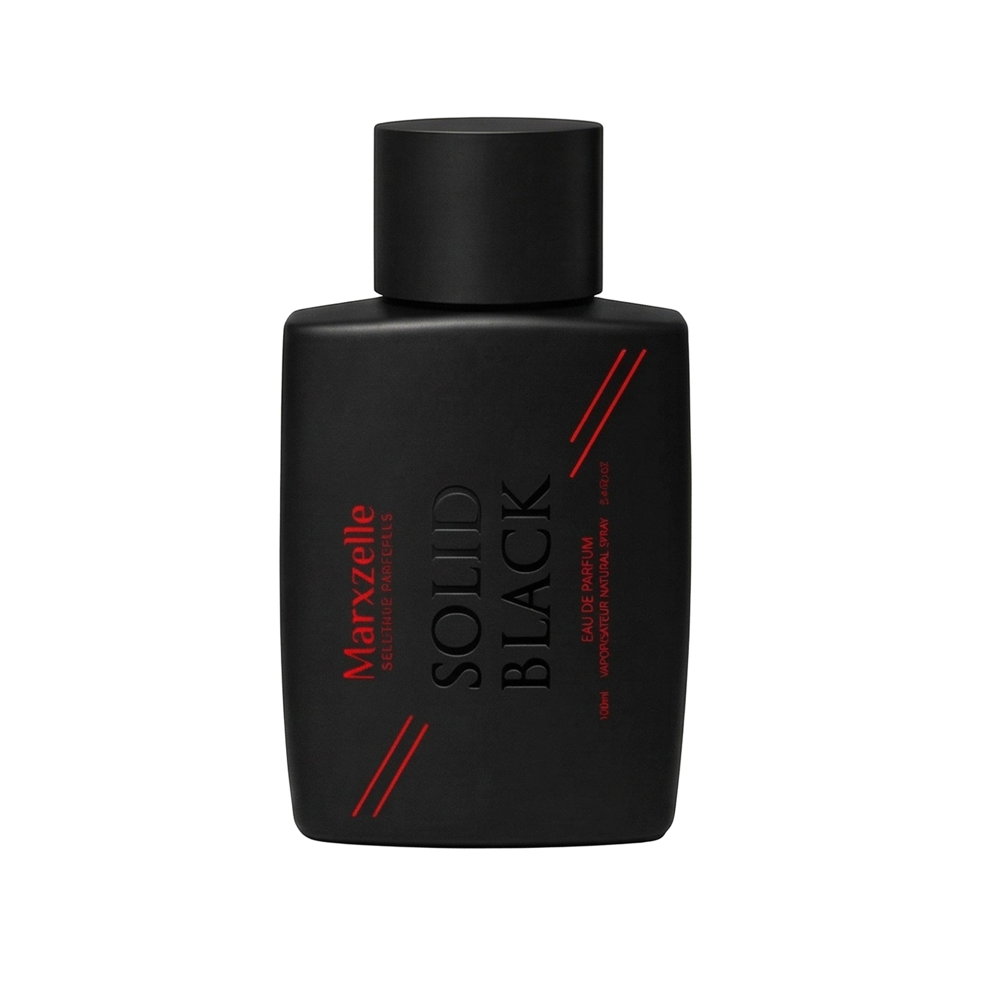 Marxzelle Solid Black EDP 100ML for Men – Citrus Woody Musky Perfume