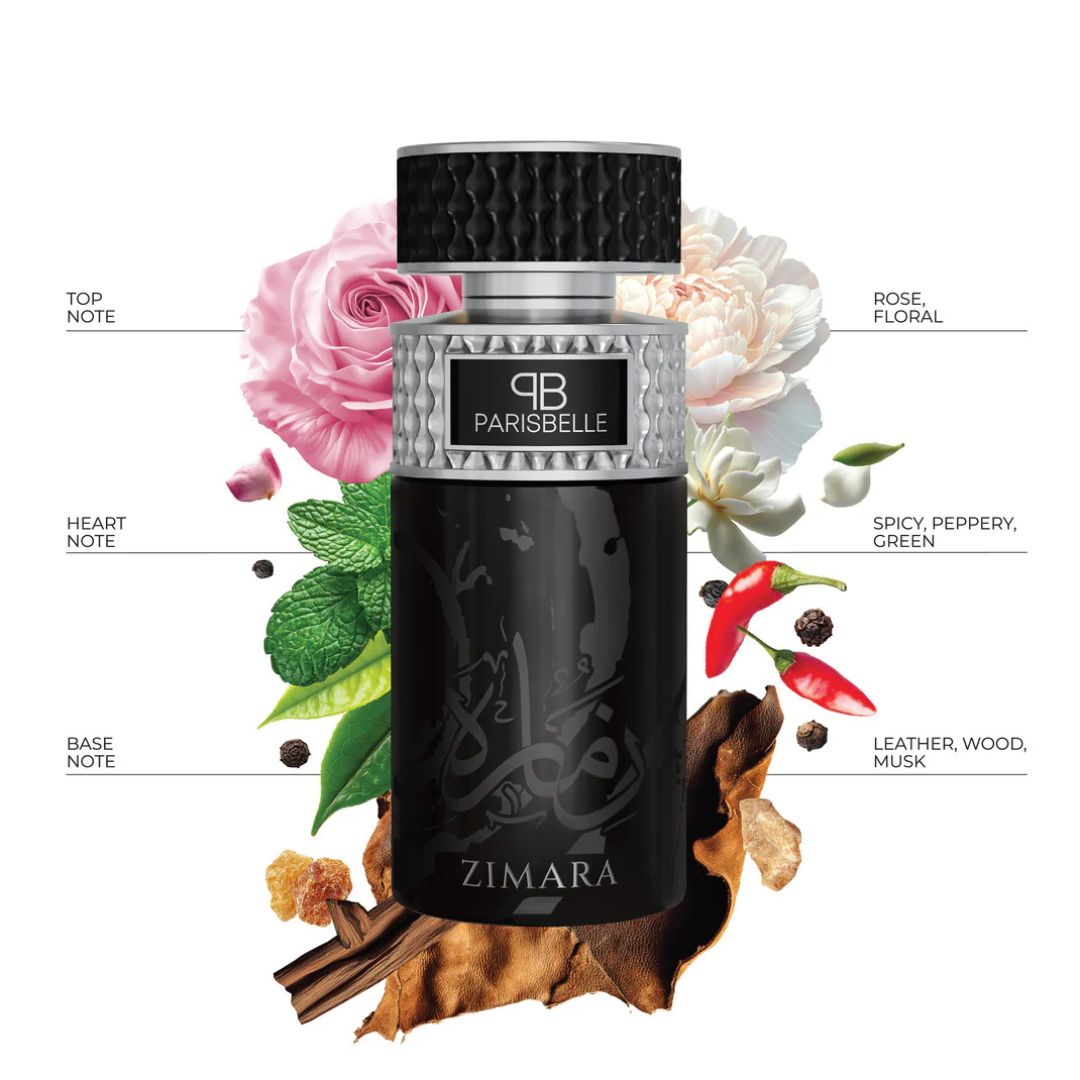 Zimara Extrait De Parfum 100ml – Rose Leather Spicy Long-Lasting Perfume by Parisbelle