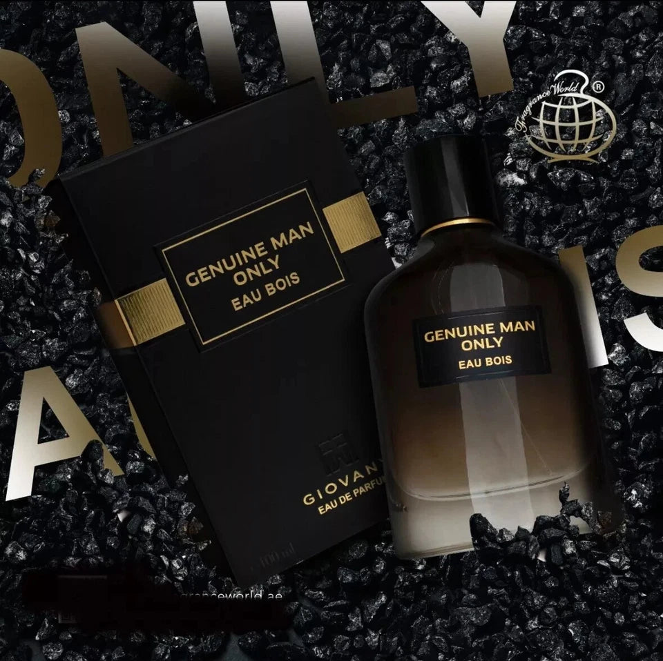 Fragrance World Genuine Man Only Eau Bois Eau De Parfum 100ml for Men